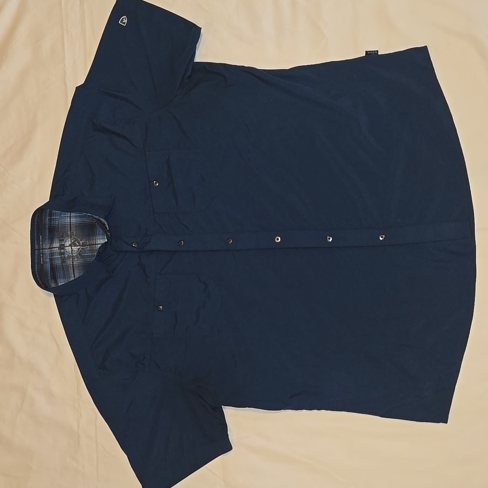 Men's KUHL Navy Blue Short Sleeve Button Down Shirt